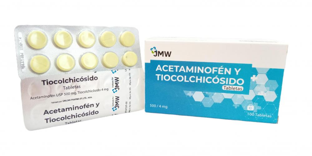 BLIST ACETAMINOFEN 500 MG - TIOCOLCHICOSIDO 4 MG X 10 TAB