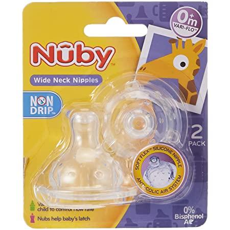 NUBY 2 TETINA P/BIBERON NIPPLES FLUJO RAPIDO 6 + M