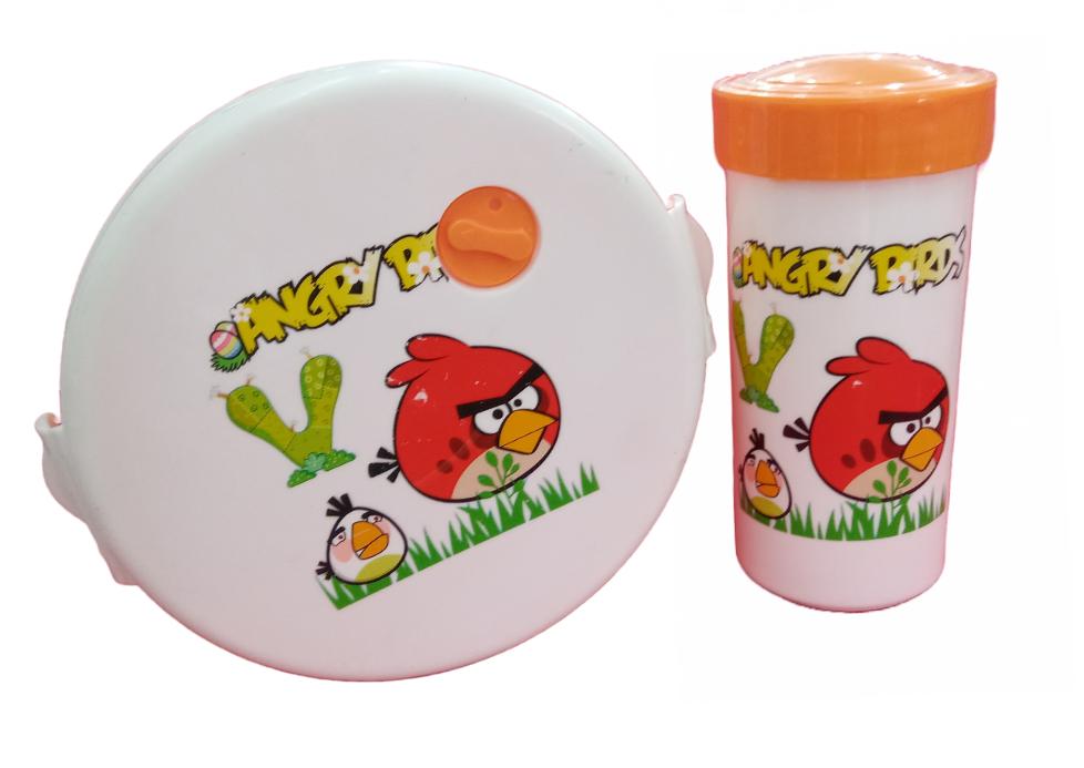 ANGRY BIRDS TERMO + TAZA CON TAPA