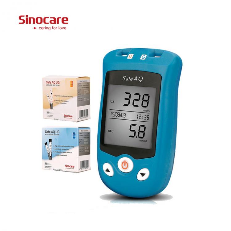 GLUCOMETRO SINOCARE ACIDO URICO+GLUCOSA MOD SAFE AQ UG
