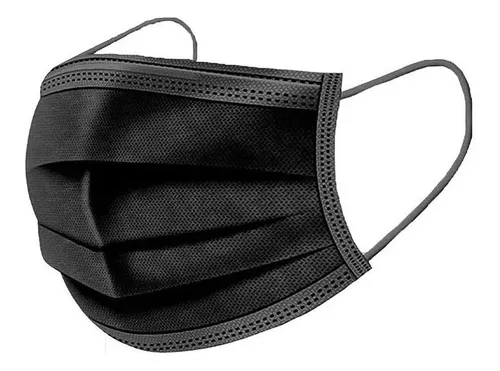 MASCARILLA QUIRURGICA NEGRA ADULTO X UND