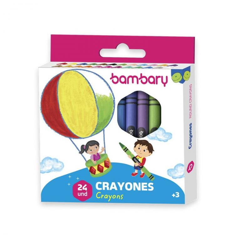 BAMBARY CREYONES DE CERA EST PLAST 205-2015/202 24 UNID  