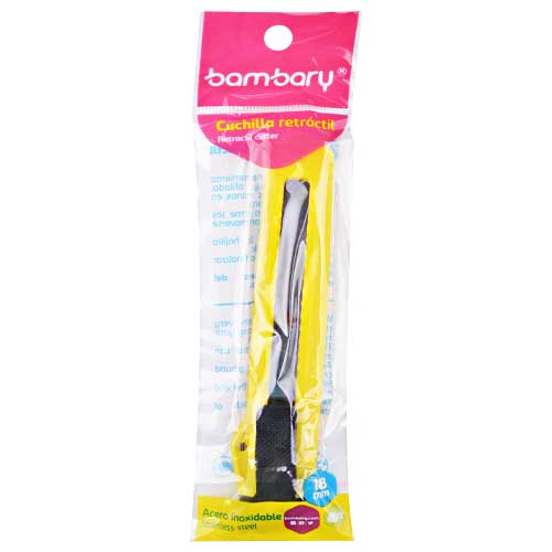 BAMBARY CUCHILLA RETRACTIL ACERO INOXIDABLE 9 MM 