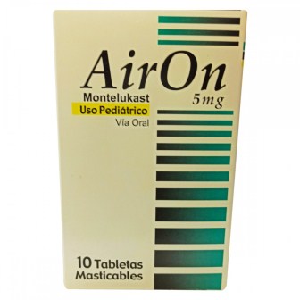 AIRON MONTELUKAST 5 MG X 10 TAB PED MASTICABLES (ROWELUK/ MONTRAX)