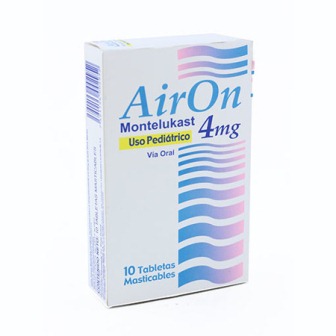 AIRON MONTELUKAST 4 MG X 10 TAB PED MASTICABLES (ROWELUK/ MONTRAX)