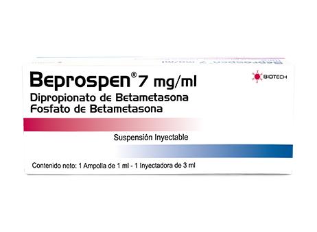 BEPROSPEN DIPROPIONATO + FOSFATO BETAMETAS 7 MG/ML1 ML SOL INY BETAGEN SOLSPEN