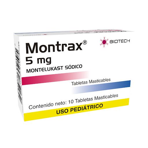 MONTRAX MONTELUKAST SODICO 5MG X 10 TAB MASTICABLES PED (ROWELUK/ MONTRAX/AIRON)