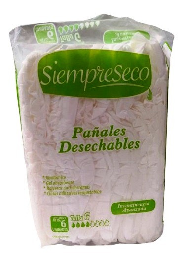 SIEMPRE SECO PAÃ?ALES ADULTO TALLA M X 6