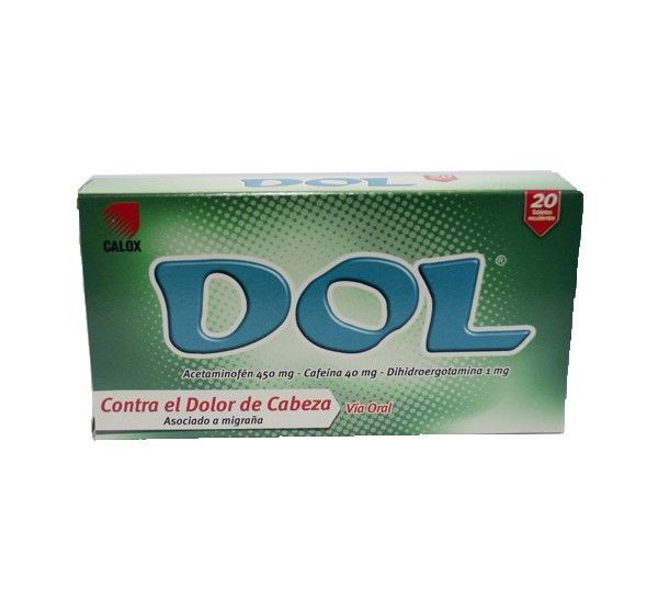 DOL ACETAMINOFEN 450MG/40MG/1MGX 20 TAB VIA ORAL 