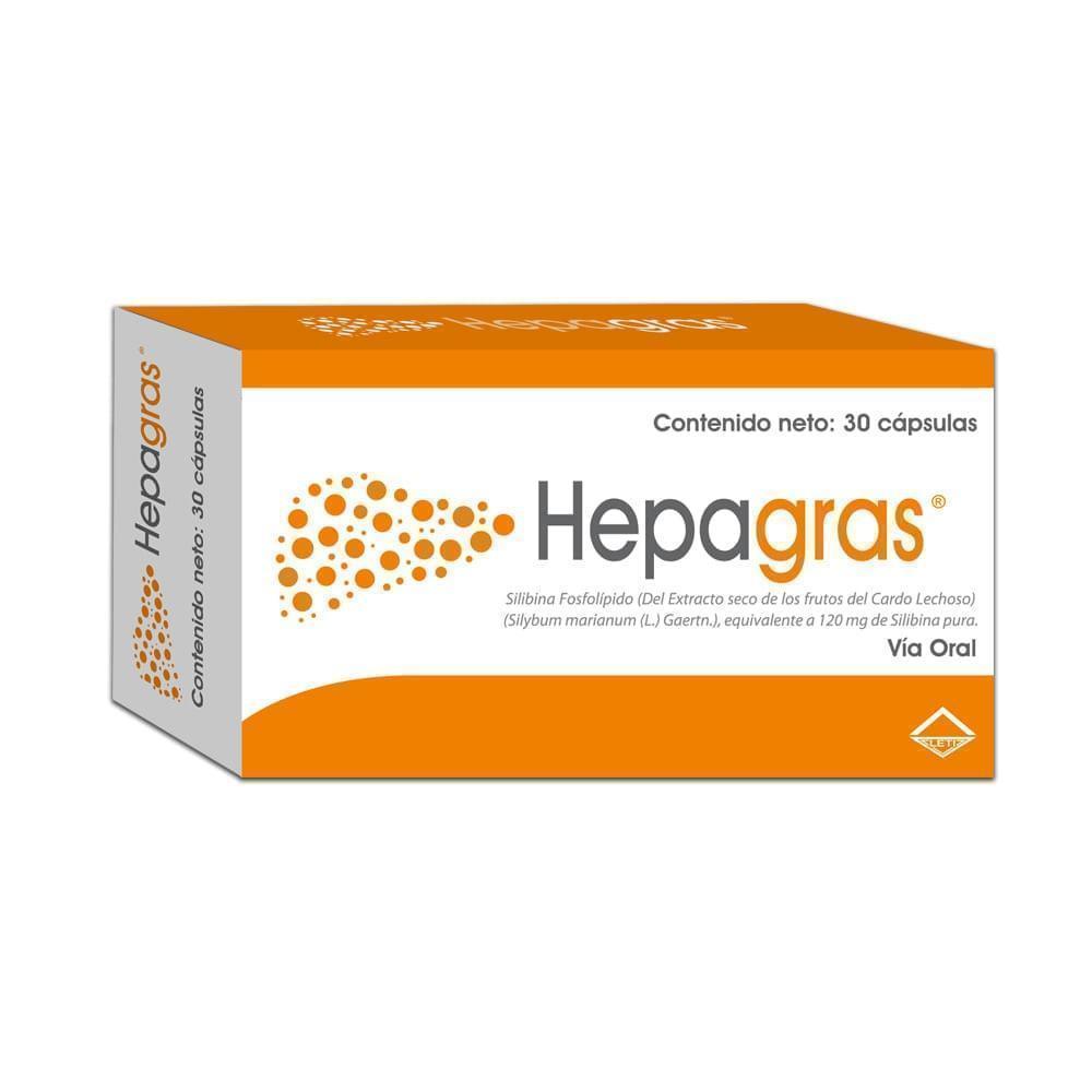 HEPAGRAS 120 MG SILIBINA FOSFOLIPIDO (CARDO LECHOSO) X 30 CAP