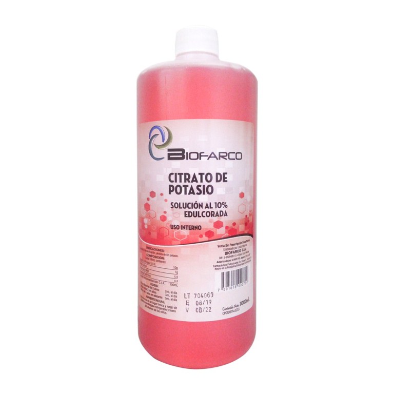 CITRATO DE POTASIO SOL AL 10 % EDULCORADA 500 ML