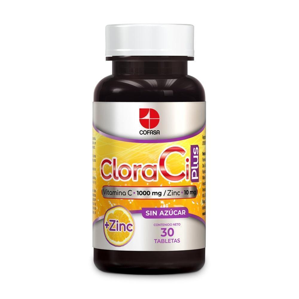 CLORACI PLUS VITAMINA C 1000 MG/ZINC 10GR 30TAB S/AZUCAR COFASA