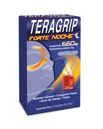 TERAGRIP FORTE NOCHE ACETAM + CLORFENIRAMINA SOBRE 10 G