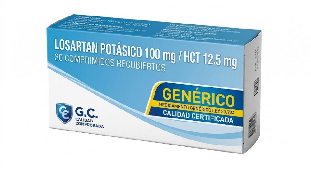 LOSARTAN POTASICO 100MG + HCT 12.5MG 30 COMP REC G.C