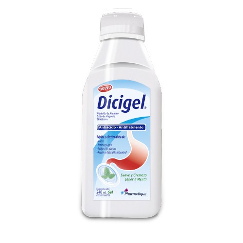 DICIGEL ANTIACIDO (ALUMINIO/MAGNESIO/SIMETICONA) S/MENTA SUSP ORAL 240ML 