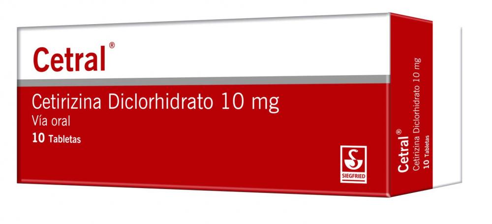 CETRAL (CETIRIZINA, DICLORH) 10 MG X 10 TAB SIEGFRIED