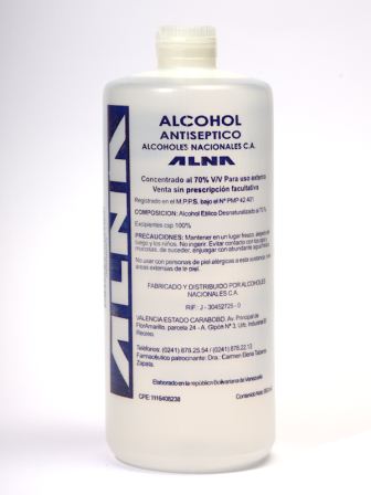 ALNA ALCOHOL ETILICO DESTN ANTISEPTICO 70% X 950 ML
