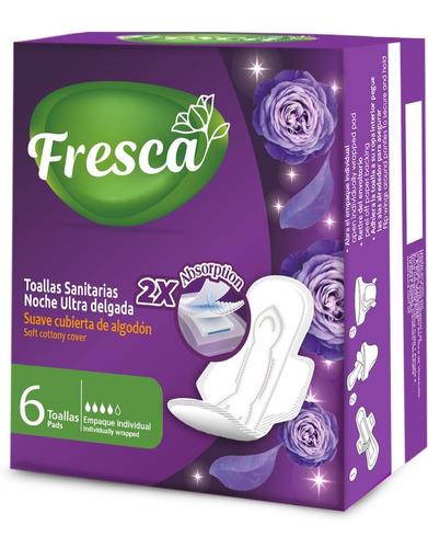 FRESCA TOALLAS SANITARIAS ULTRA DELGADA NOCHE 6 UND X 24