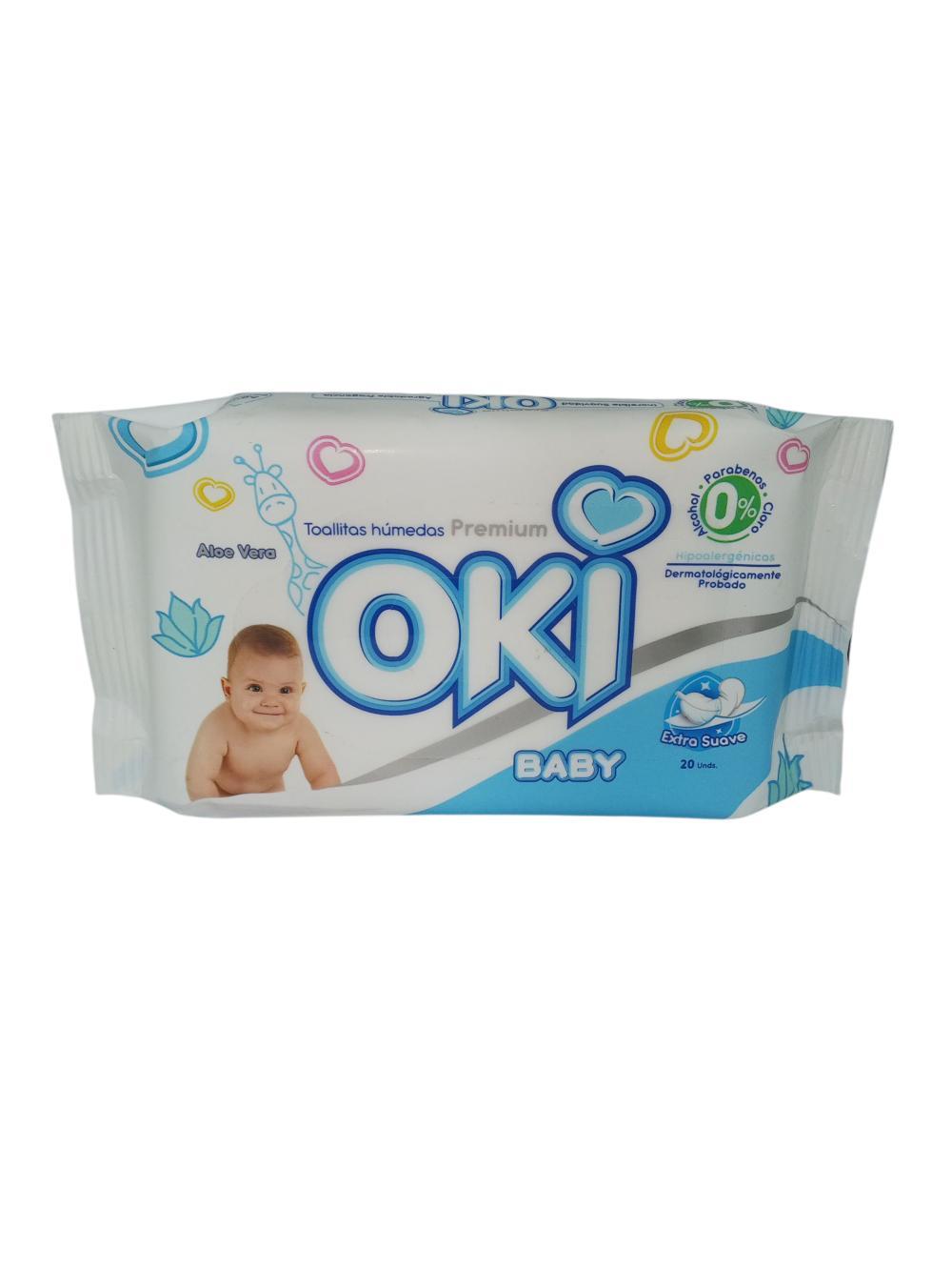 OKI TOALLAS HUMEDAS  BABY PREMIUM ALOE VERA X 20 UND