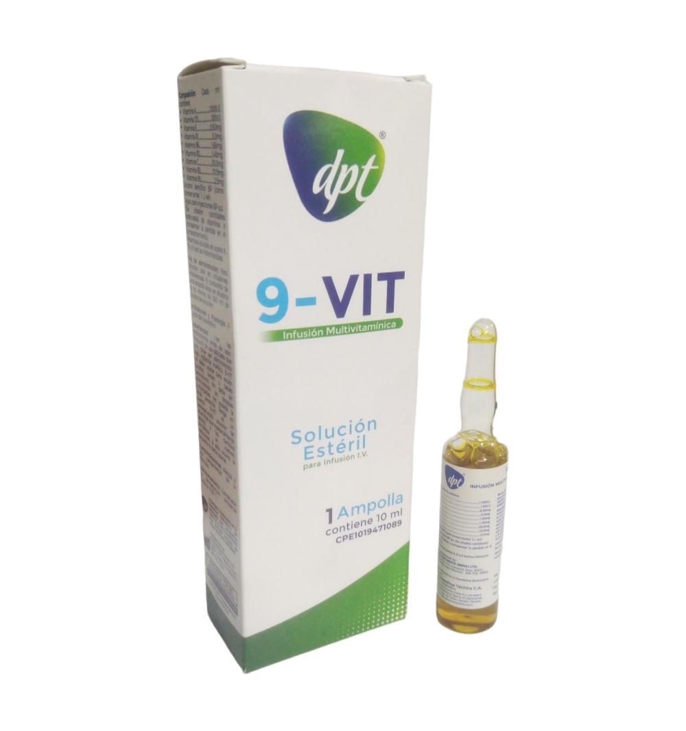 9-VIT INFUSION MULTIVITAMINA AMP, IV (ACID. FOLICO,COMLPEJO B, VIT C,D,E)
