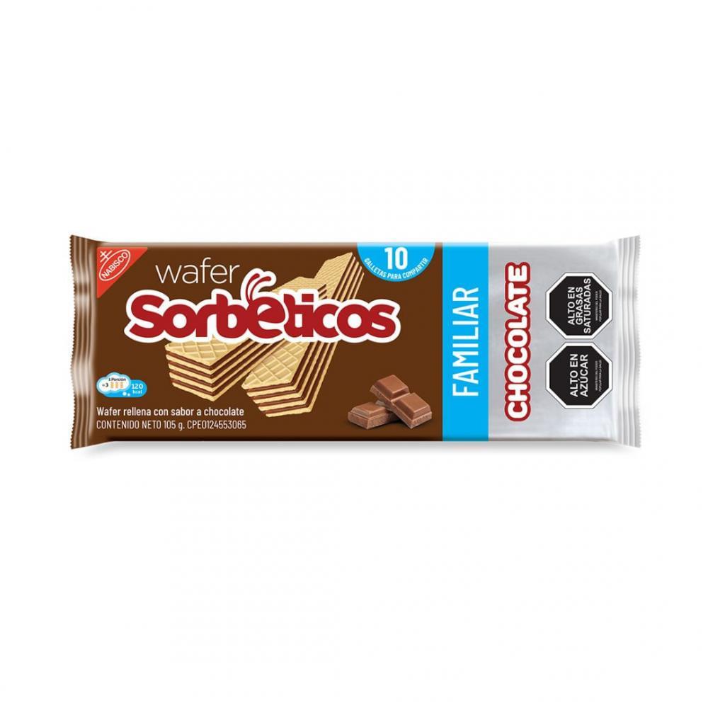 WAFER SORBETICOS CHOCOLATE FAMILIAR 105G 