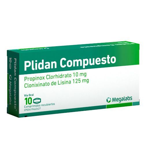 PLIDAN COMPUESTO PROPINOX+CLONIX LISINA 10MG/125MG X 10COMP (SERTAL/ SERTRASIL)