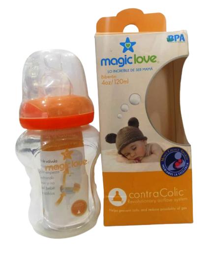 MAGIC LOVE BIBERON 4 OZ BOCA ANCHA CONTRA COLIC