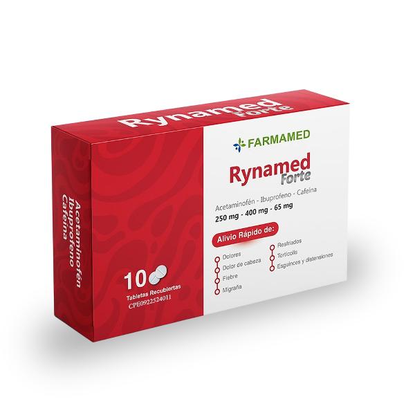RYNAMED FORTE ACETAMINOFEN 250MG IBUPROFENO 400MG CAFEINA 65MG X 10 TAB