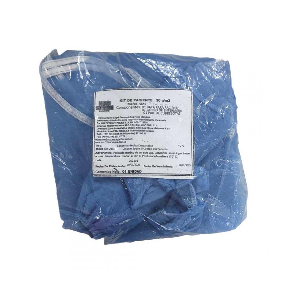 KIT PACIENTE 30G/M2 BATA/GORRO/PAR CUBREBOTAS